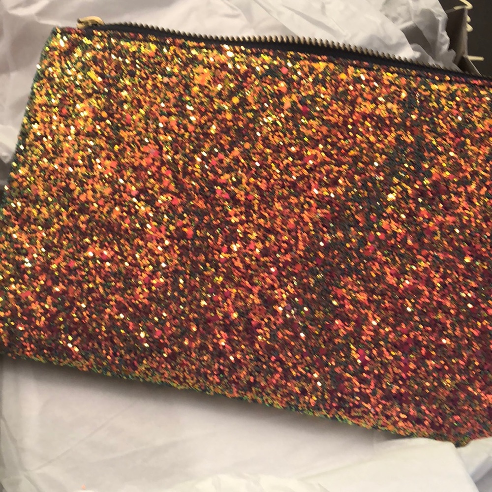 NWT Madewell glitter clutch